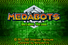 Medabots: Metabee title screen for GameBoy Advance